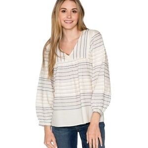 VELVET BY GRAHAM & SPENCER Piper Paris Embroidered Peasant Top Sz: XS